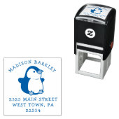 ペンギンチャイルズカワイイ差出人住所スタンプ セルフインキングスタンプ (インサイチュ)