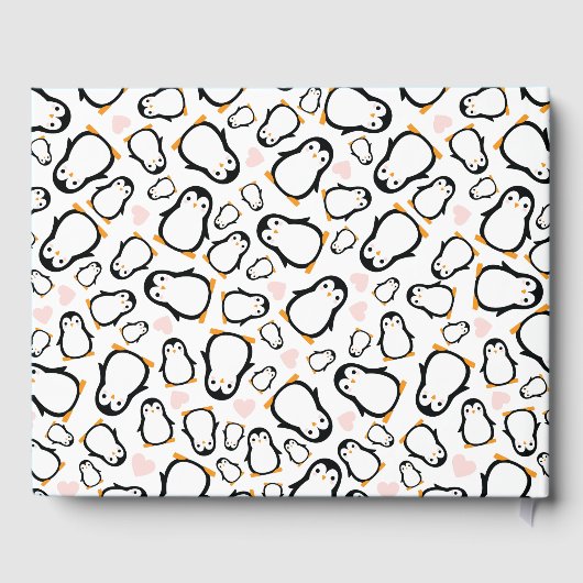 ペンギンテーマ赤ちゃんシャワーかわいい ゲストブック (裏面)