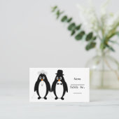 ペンギンデザイン結婚の場所設定カード プレイスカード (スタンド正面)