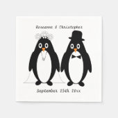 ペンギンデザイン結婚ズ スタンダードカクテルナプキン (正面)