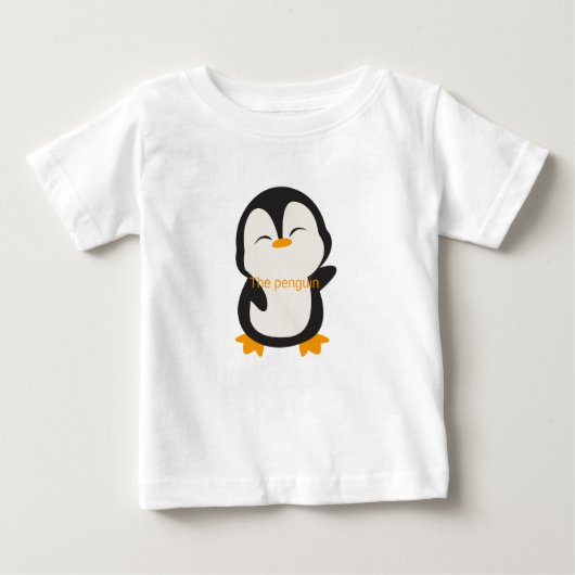 ペンギンデザインTシャツユニッ子供へクデザイン ベビーTシャツ (正面)