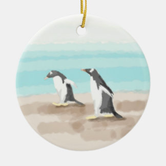 ペンギンデュオサークルオーナメント セラミックオーナメント