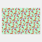 ペンギントナディアサンタクロース小妖精や小人クリスマスホリデー ラッピングペーパーシート (正面3)