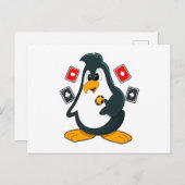 ペンギントランプのポーカーとトランプのポーカーカード ポストカード (正面/裏面)