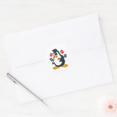 ペンギントランプのポーカーとトランプのポーカーカード ラウンドシール (封筒)