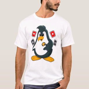ペンギントランプのポーカーとトランプのポーカーカード Tシャツ
