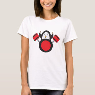 ペンギンドラマー音楽かわいい Tシャツ