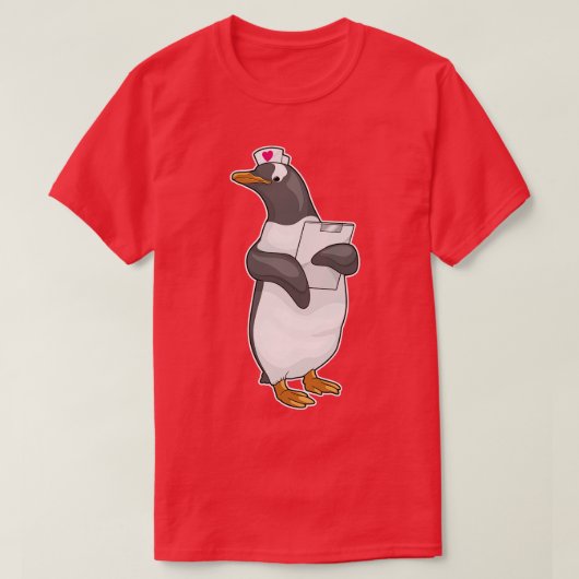 ペンギンナース聴診器 Tシャツ (デザイン正面)
