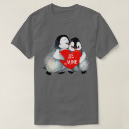 ペンギンハグハートパーソナライズ文字ハート綿 Tシャツ