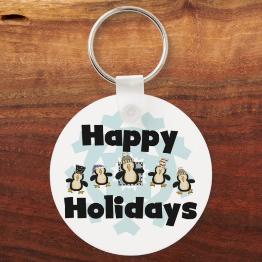 ペンギンハッピーホリデーTシャツとギフト キーホルダー (正面)