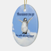 ペンギンハピネス感動的引用文オーナメント セラミックオーナメント (左)