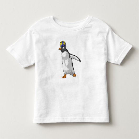 ペンギンハンドボール選手ハンドボール トドラーTシャツ (正面)
