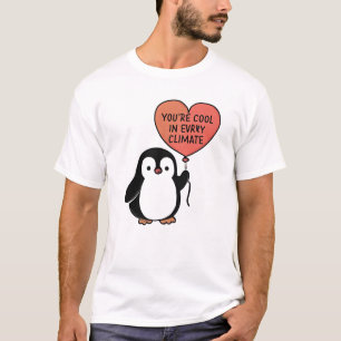 ペンギンハートバルーン – クールデザイン Tシャツ