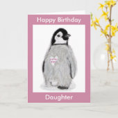 ペンギンハート誕生日カード娘ママなど。 カード (黄色い花)