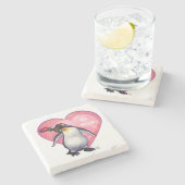 ペンギンバレンタインデー ストーンコースター (横)