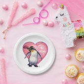 ペンギンバレンタインデー ペーパープレート (パーティー)