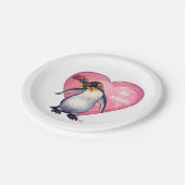 ペンギンバレンタインデー ペーパープレート (アングル)