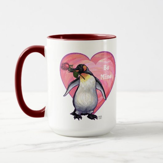 ペンギンバレンタインデー マグカップ (左)