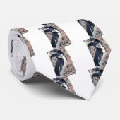 ペンギンバードキュート動物白黒水 ネクタイ (ロール)
