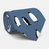 ペンギンバードブルー南極動物極冬 ネクタイ (ロール)