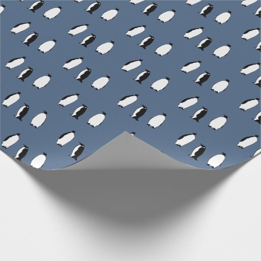 ペンギンバードブルー南極動物極地 ラッピングペーパー (角)