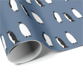 ペンギンバードブルー南極動物極地 ラッピングペーパー (ロールコーナー)