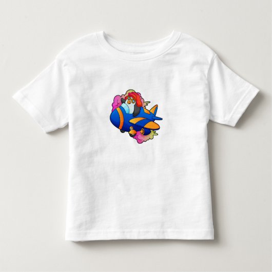 ペンギンパイロットと飛行機 トドラーTシャツ (正面)