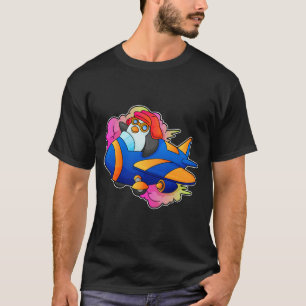 ペンギンパイロットと飛行機 Tシャツ