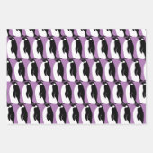 ペンギンパターン白黒ギフト ラッピングペーパーシート (正面)
