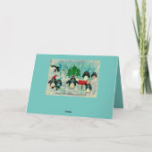 ペンギンパーソナライズされたのクリスマスの挨拶 シーズンカード (裏面)