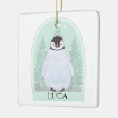ペンギンパーソナライズされたの水彩装飾品 セラミックオーナメント (左)