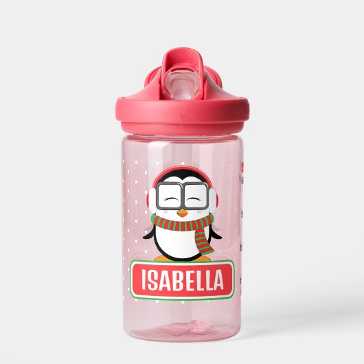 ペンギンパーソナライズされたウォーターボトル（タイムライン付き） ウォーターボトル (正面)