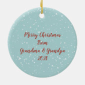 ペンギンパーソナライズされたクリスマス セラミックオーナメント (裏面)