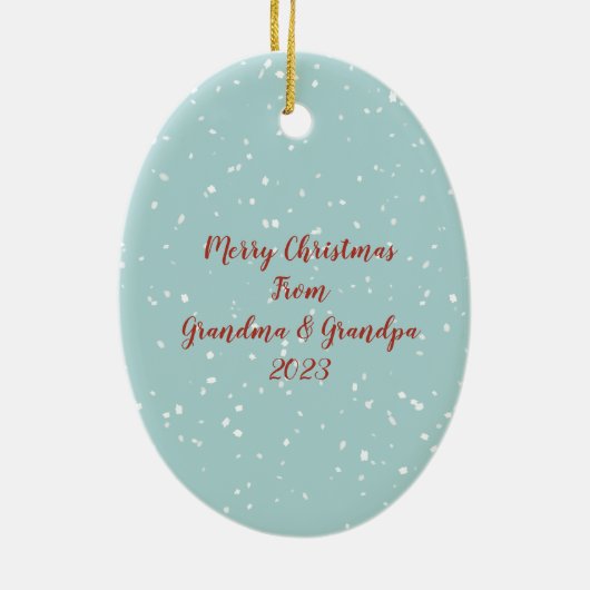 ペンギンパーソナライズされたクリスマス セラミックオーナメント (裏面)