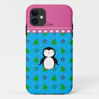 ペンギンパーソナライズされたグスカイブルー iPhone 11 ケース