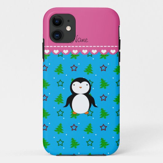 ペンギンパーソナライズされたグスカイブルー Case-Mate iPhoneケース (裏面)