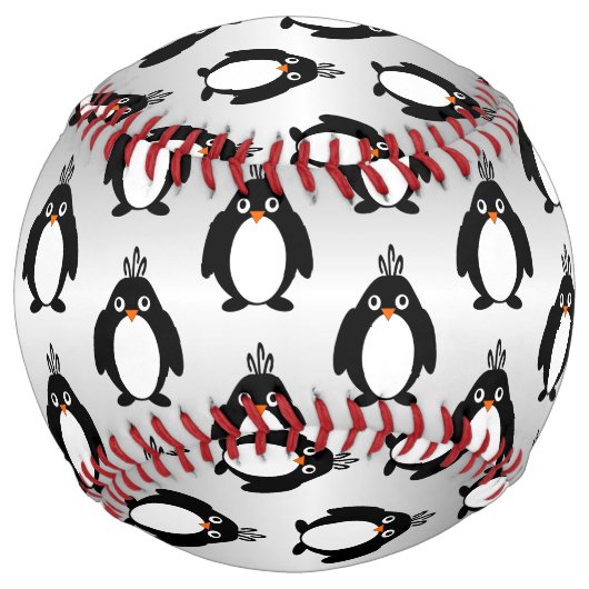 ペンギンパーソナライズされたデザイン ソフトボール (正面)