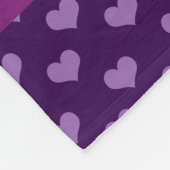 ペンギンパーソナライズされたパープルハートの名前 フリースブランケット (角)