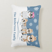ペンギンパーソナライズされたファミリーホリデー アクセントクッション (裏面(縦))