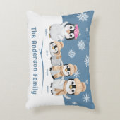 ペンギンパーソナライズされたファミリーホリデー アクセントクッション (正面(垂直))