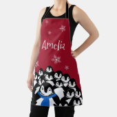 ペンギンパーソナライズされたファミリー エプロン (インサイチュ)