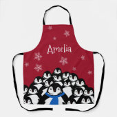 ペンギンパーソナライズされたファミリー エプロン (正面)