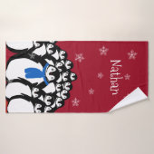 ペンギンパーソナライズされたファミリー バスタオル (バスタオル)