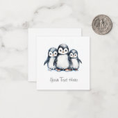 ペンギンパーソナライズされたフラットノートカード ノートカード (正面/裏面インサイチュ)