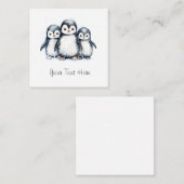 ペンギンパーソナライズされたフラットノートカード ノートカード (正面/裏面)