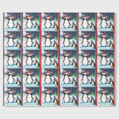 ペンギンパーソナライズされたホリデーラッピング紙 ラッピングペーパー (フラット)