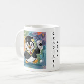 ペンギンパーソナライズされた卒業 コーヒーマグカップ (正面左)