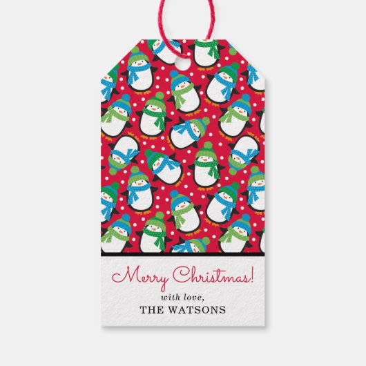 ペンギンパーソナライズされた ギフトタグ (裏面)
