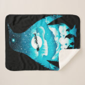 ペンギンパーソナライズされた |誕生日カード シェルパブランケット (正面(横))