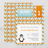 ペンギンパーティの招待状 招待状 (正面/裏面)